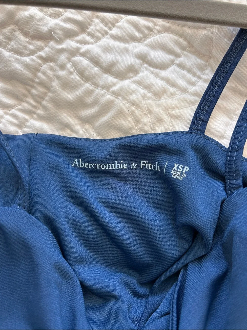 Abercrombie & Fitch Deep Blue Maxi Slip Dress with Double Spaghetti Straps